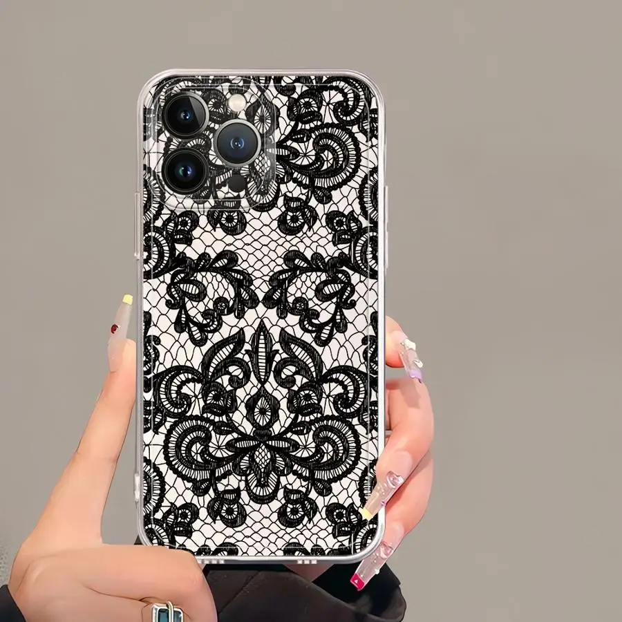 Чехол для iPhone 17 Pro Max 11 Air 14 Plus 15 7 8 XS Max XR 12 Mini 13 Pro 16, мягкий чехол для телефона, сексуальное кружево (art.: 3920d4cb07d89) - 3920d4cb07d89