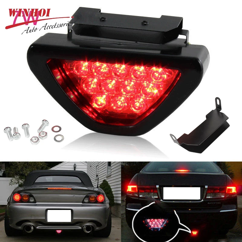 

Rear Laser Tail Brake Stop Light 12V 7W F1 Triangle Red Reverse Safety Parking Strobe Lamp Universal Led Car Brake Light Bulb