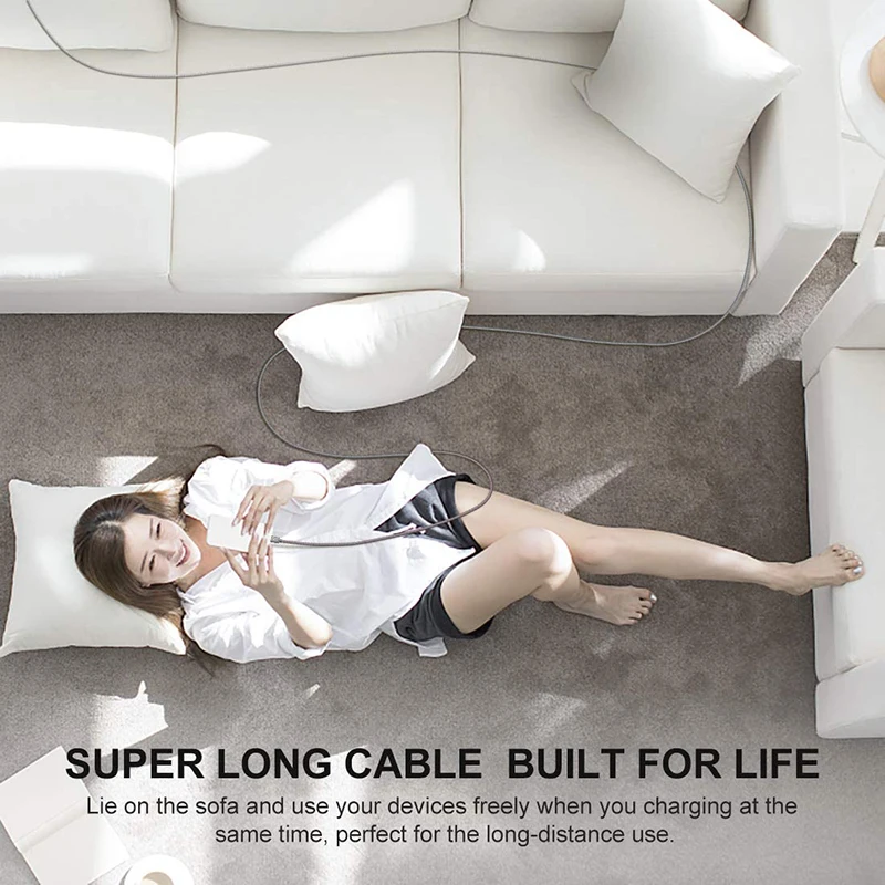 Длинный кабель USB C A в Type для быстрой зарядки контроллера PS5 Switch Samsung Galaxy Note LG шнур