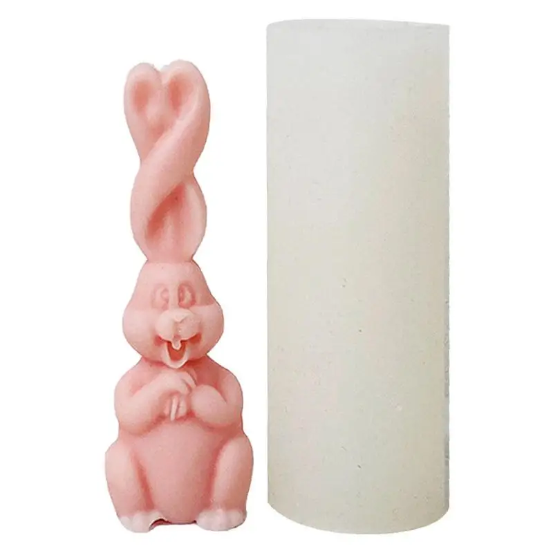 

Easter Bunny Mold 3D Silicone Candle Mold Long Ears Rabbit Silicone Art Craft Baking Tools Cake Decoration Candy Chocolate Ice