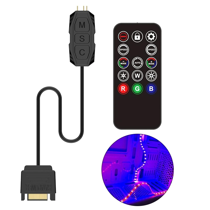 RGB-кабель для ПК 5 В 12 с питанием от Sata/Molex |