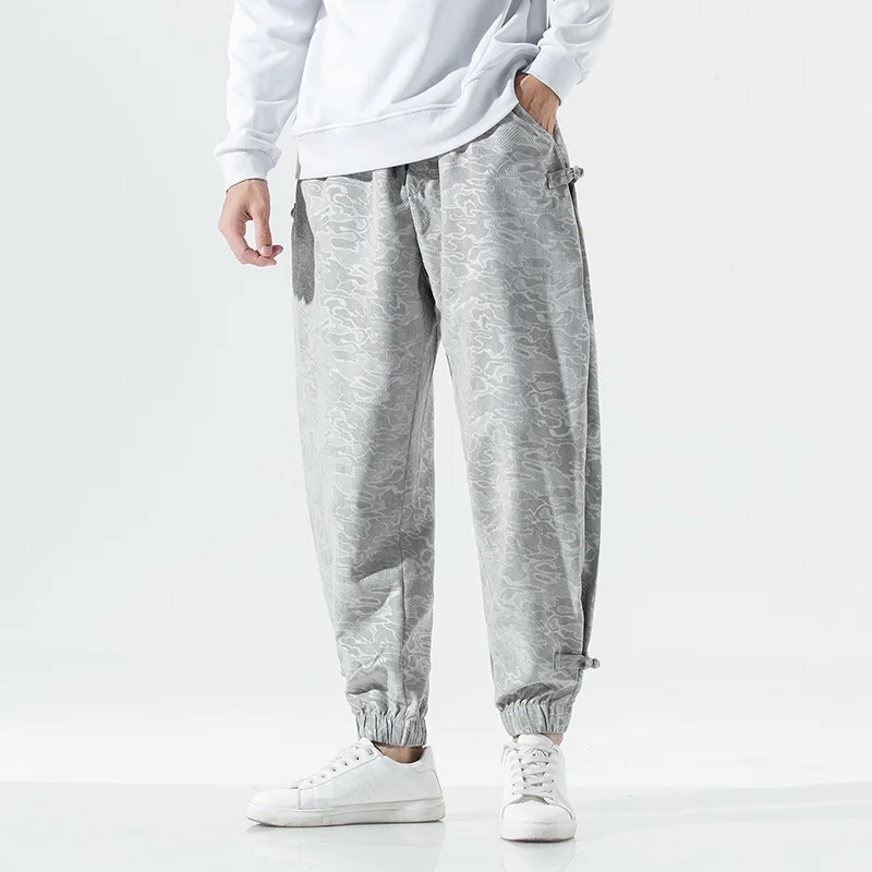 

M-5XL Plus Size Chinese Style Harem Jogger Pants Men Cotton Linen Sweatpants Trousers Casual Lightweight Joggers XXXXXL