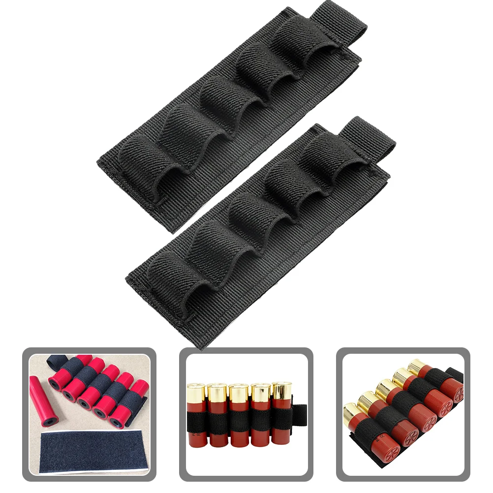 

2 Pcs Outdoor Accessory Round ， Outdoor Supply Nylon Webbing Shotshell Pouch Buttstock Cartridge Bag Man