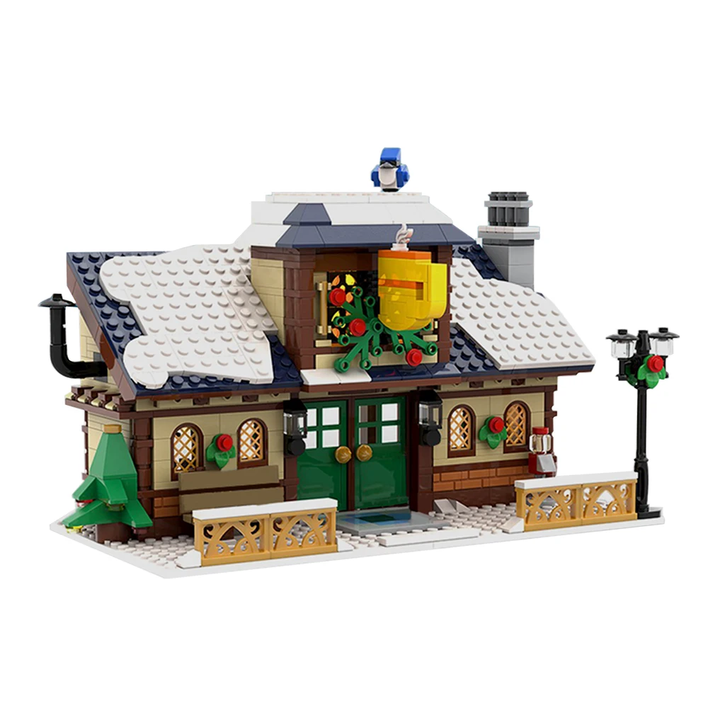 

Конструктор MOC детский, Детский конструктор «Зима, деревня, кафе»