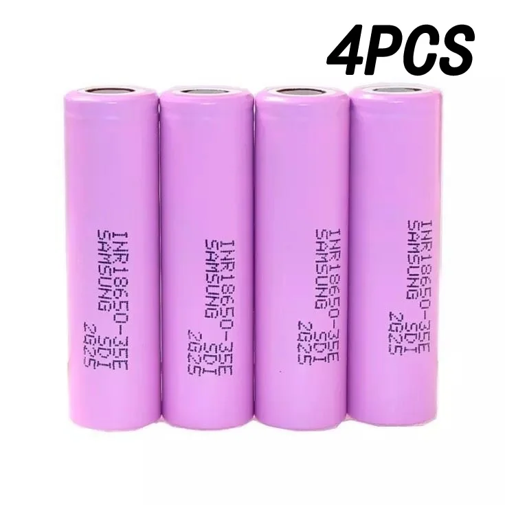 

4PCS Pack of 4 18650 3500mAh 13A discharge INR18650 35E 18650 Li-ion 3.7v rechargeable battery