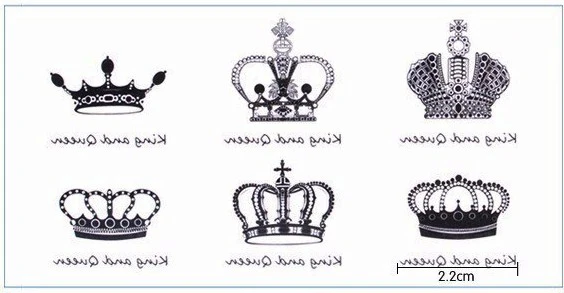 

Waterproof Temporary Tattoo Sticker 6 kinds of crown tatto stickers flash tatoo fake tattoos for girl women small size