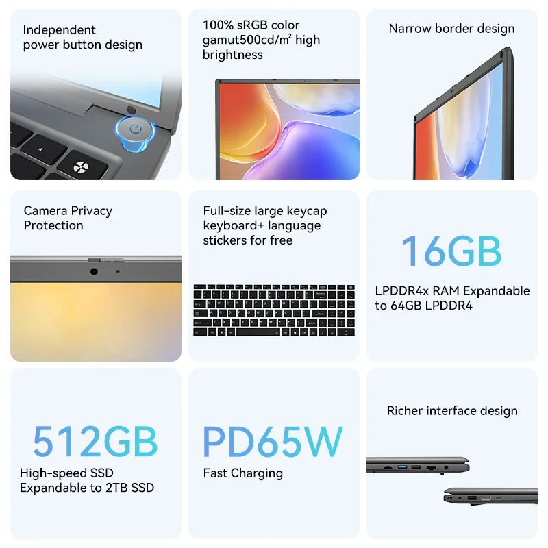 Ноутбук Adreamer LeoBook 16 дюймов Intel Celeron N5105 8 ГБ ОЗУ 256 Гб SSD 2560x160 0 IPS офисный ноутбук 38