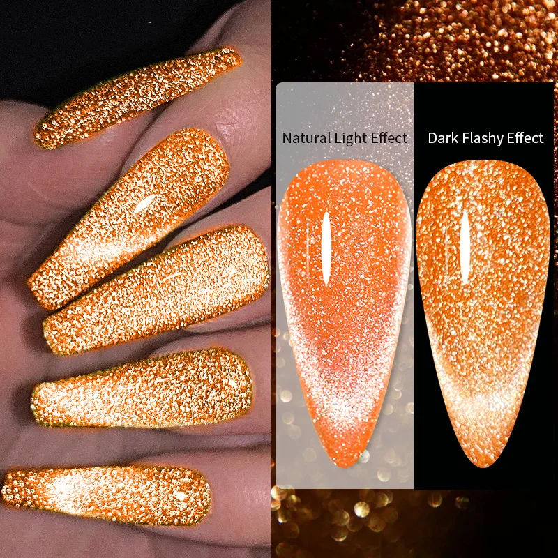 

LILYCUTE 7ml Reflective 9D Cat Magnetic Gel Fluorescent Flowing Glitter Gel Nail Polish Semi Permanent Nail Art Gel Polish