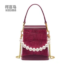 KEXIMA gete crocodile skin  Female bag  Design  Mobile phone bag  female single shoulder bag  women Chain bag america alligator