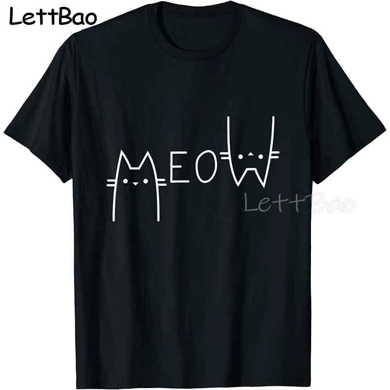 

Футболка мужская с надписью «Meow Cat», 100% хлопок