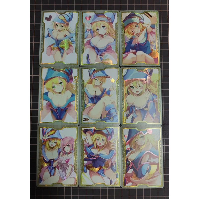 Набор из 9 штук самодельных карточек Yu-Gi-Oh в стиле милой Девушки Тёмного Мага Аниме Коллекционная Игрушка в подарок.
