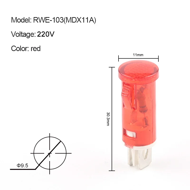 Индикаторные лампы CNNCKDL MDX-11A 10 шт., 12/24/220/380 В, красный/зеленый/желтый