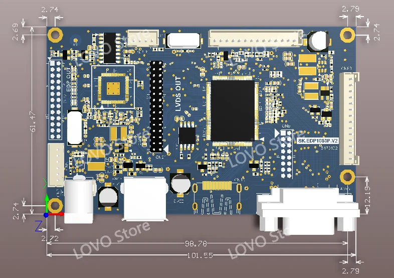 Плата драйвера EDP/плата LVDS USB/VGA/HDMI для платы высокопроизводительное решение V59