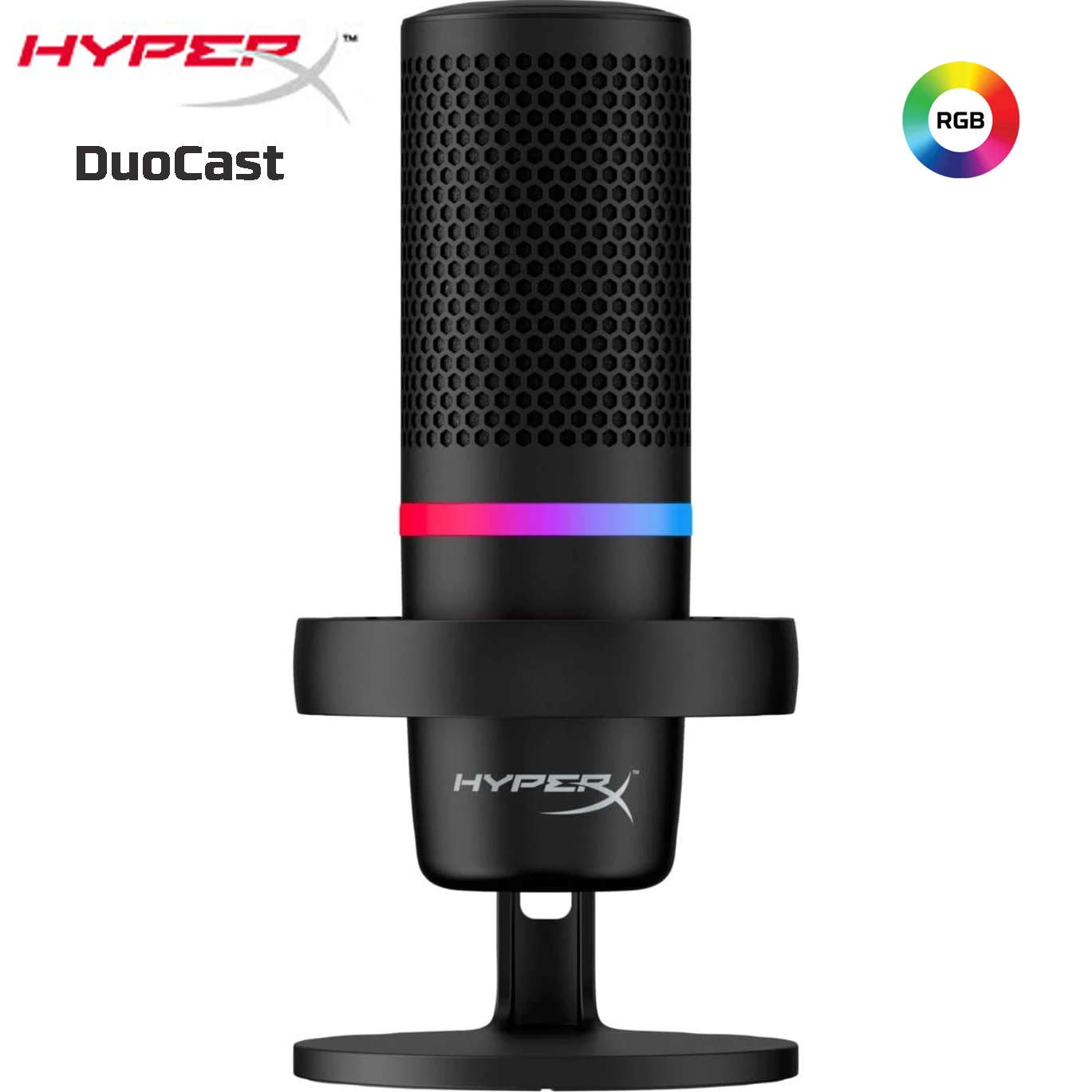 

Конденсаторный USB-микрофон HyperX DuoCast RGB для ПК/PS5/PS4/Mac, низкопрофильный амортизирующий, кардиоидный, всенаправленный, игровой, потоковый