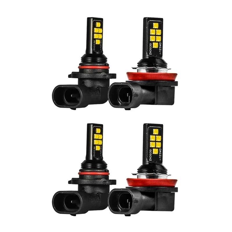 

4 шт. Автомобильные противотуманные фары H8/H11 3030 12Smd холодный белый декодирование вспышки светодиодсветодиодный противотуманные фары