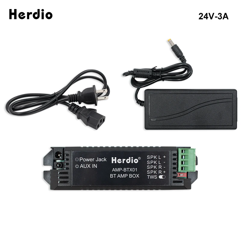 Домашние усилители мощности Herdio 24 в 3 А Аудио bluetooth и Aux мини усилитель для ванной