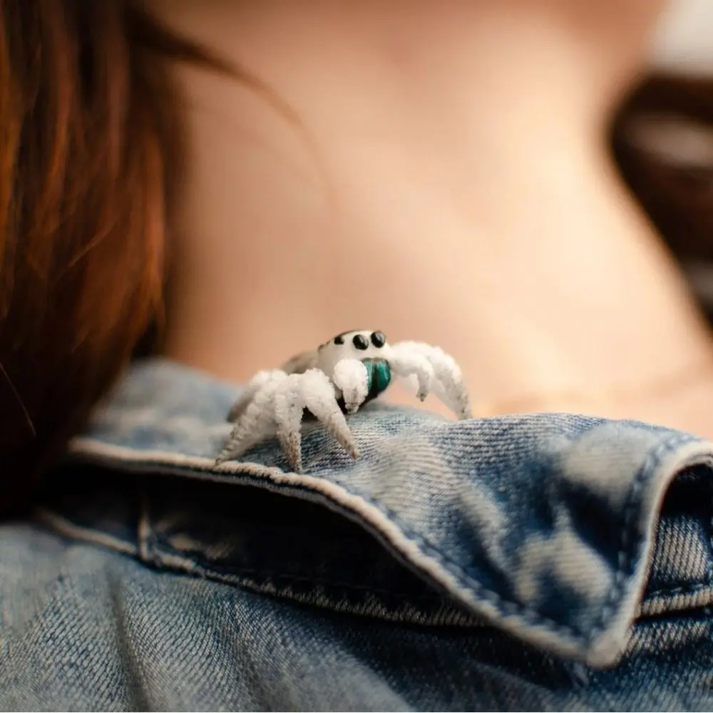 Хэллоуин Паук Булавки Брошь Сплав Сумочка Аксессуары Прыгающий Серый Цвет