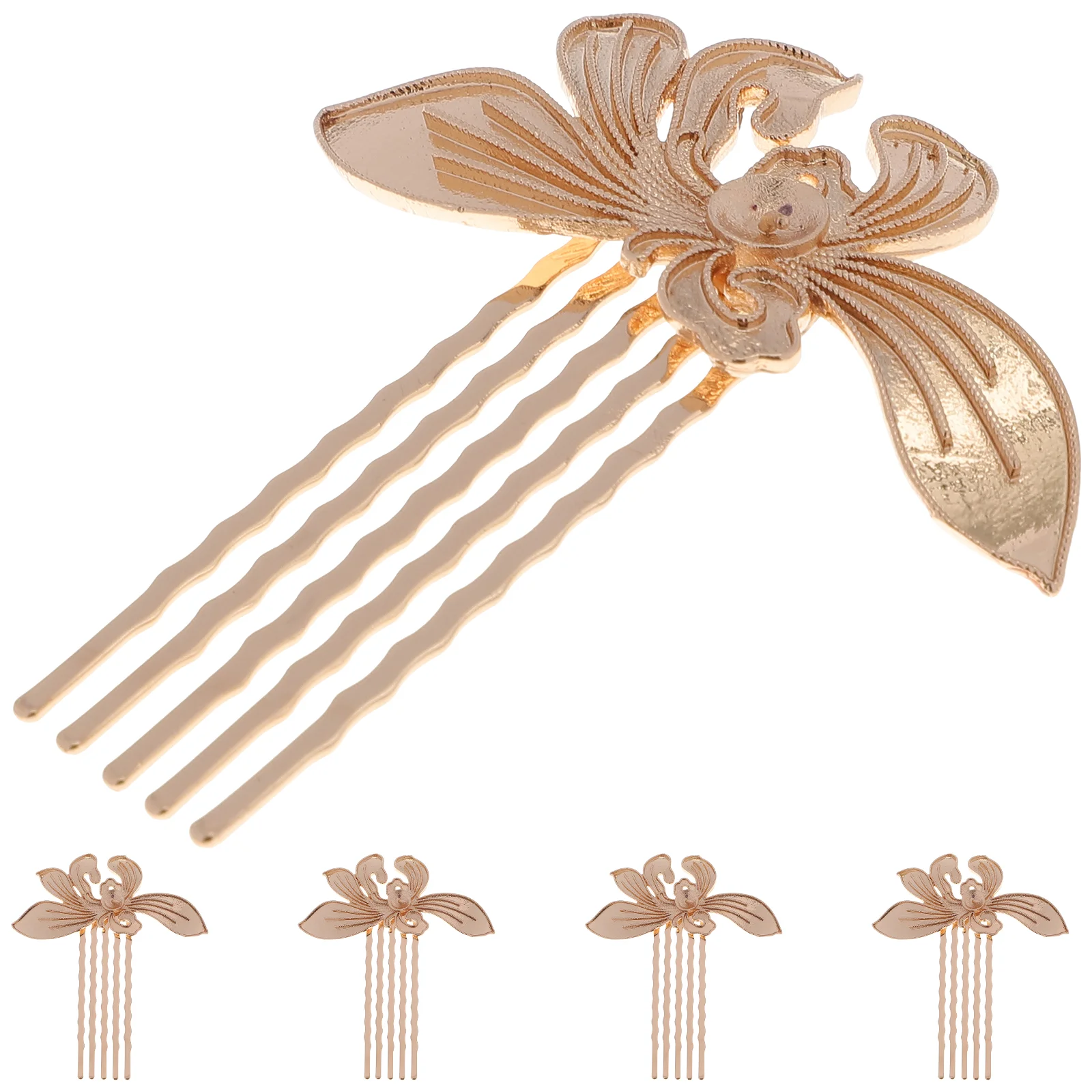 

5 Pcs Metal Hair Clip Comb Side Combs Women The Flowers Decorative Clips Miss