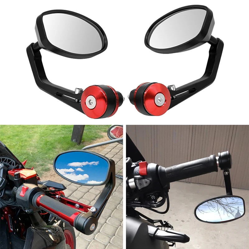 

22mm Universal Motorcycle Handle Rearview Mirror Bar End Retro Rearview Modified Side Mirror Replacement Electric Vehicle Mirror
