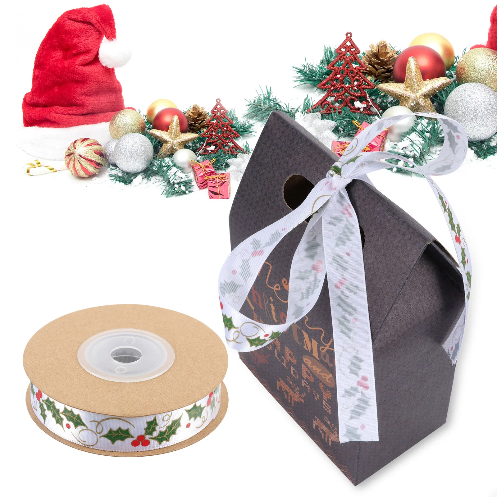 

1 Roll Christmas Themed Design Ribbon Decoration Gift Wrapping Ribbon