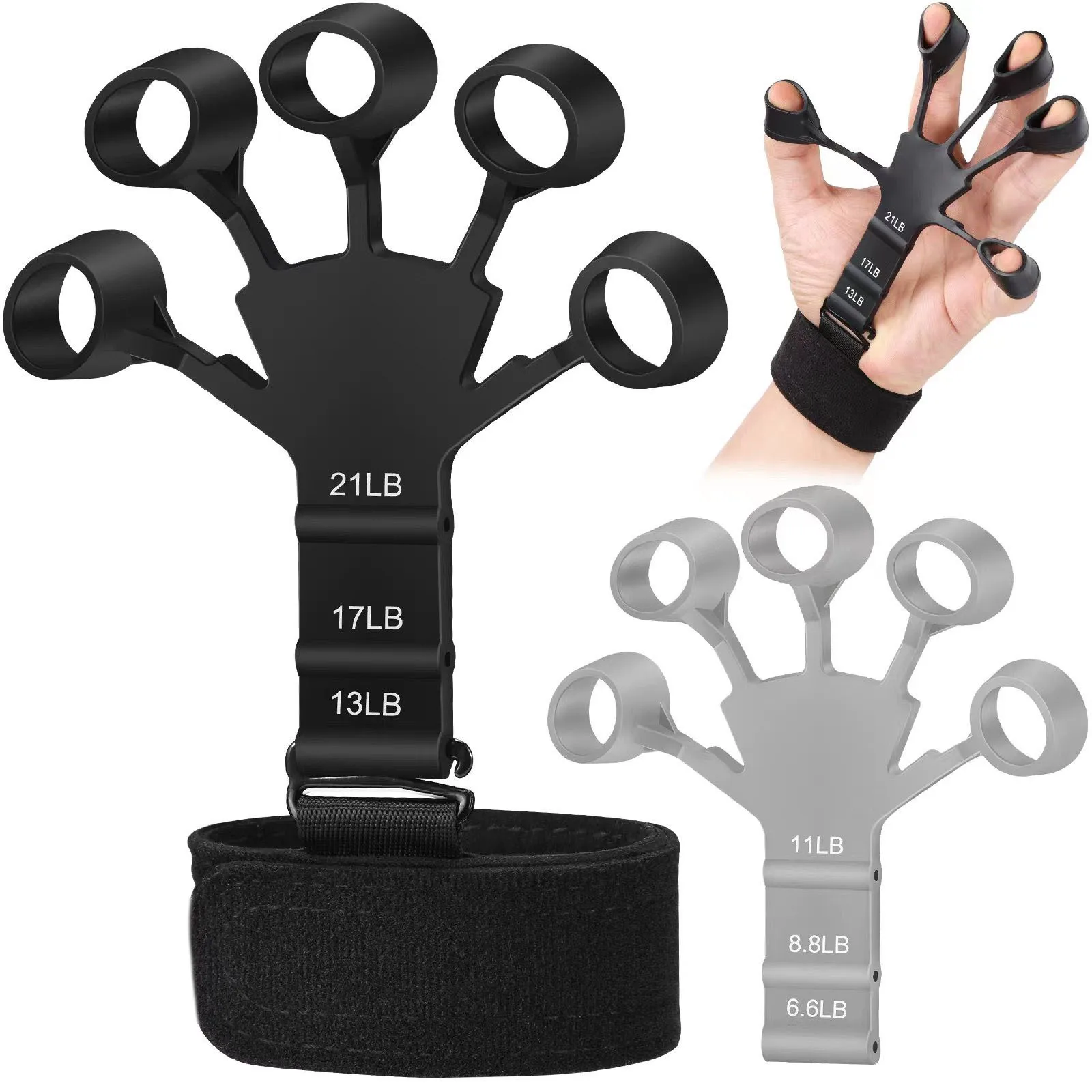 

1pcs Silicone Gripster Grip Strengthener Finger Stretcher Hand Grip Trainer Gym Fitness Training And Exercise Hand Strengthene
