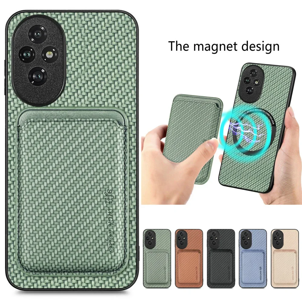Honor 200 Pro 90 Lite Honor90 смартфон кожаный магнит 2 в 1 съемная карта Funda 50 70 100 задняя крышка