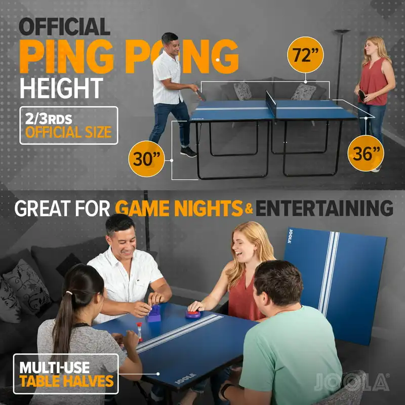 

Free shipping Indoor Midsize Table Tennis Table with Net