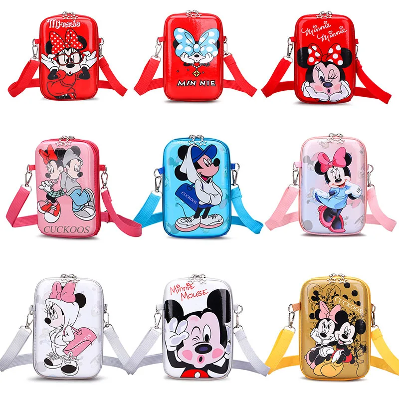 Children's Shoulder Bag Cartoon Mickey Mouse Minnie Princess Cross Bag 3-12y Boy and Girls Coin Purse Mobile Phone Storage Bags