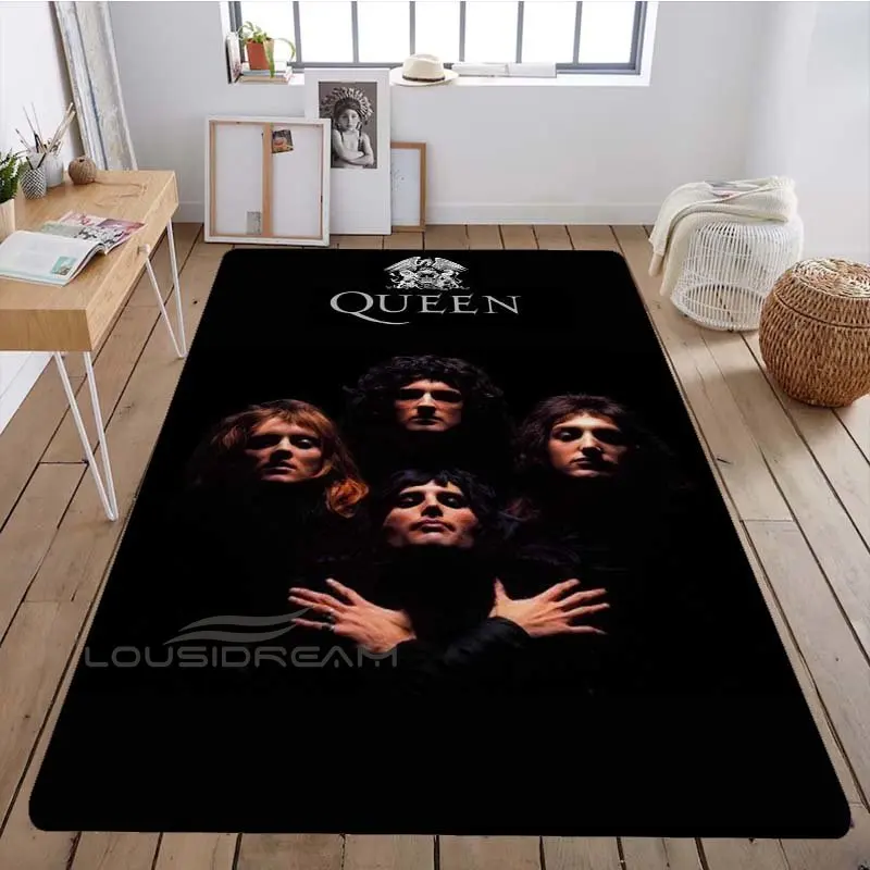 Queen British Rock Band 3D Printed Living Room, Bedroom, Sofa, Fluffy Soft Carpet, Home Decoration, Chair Area, Large Carpet