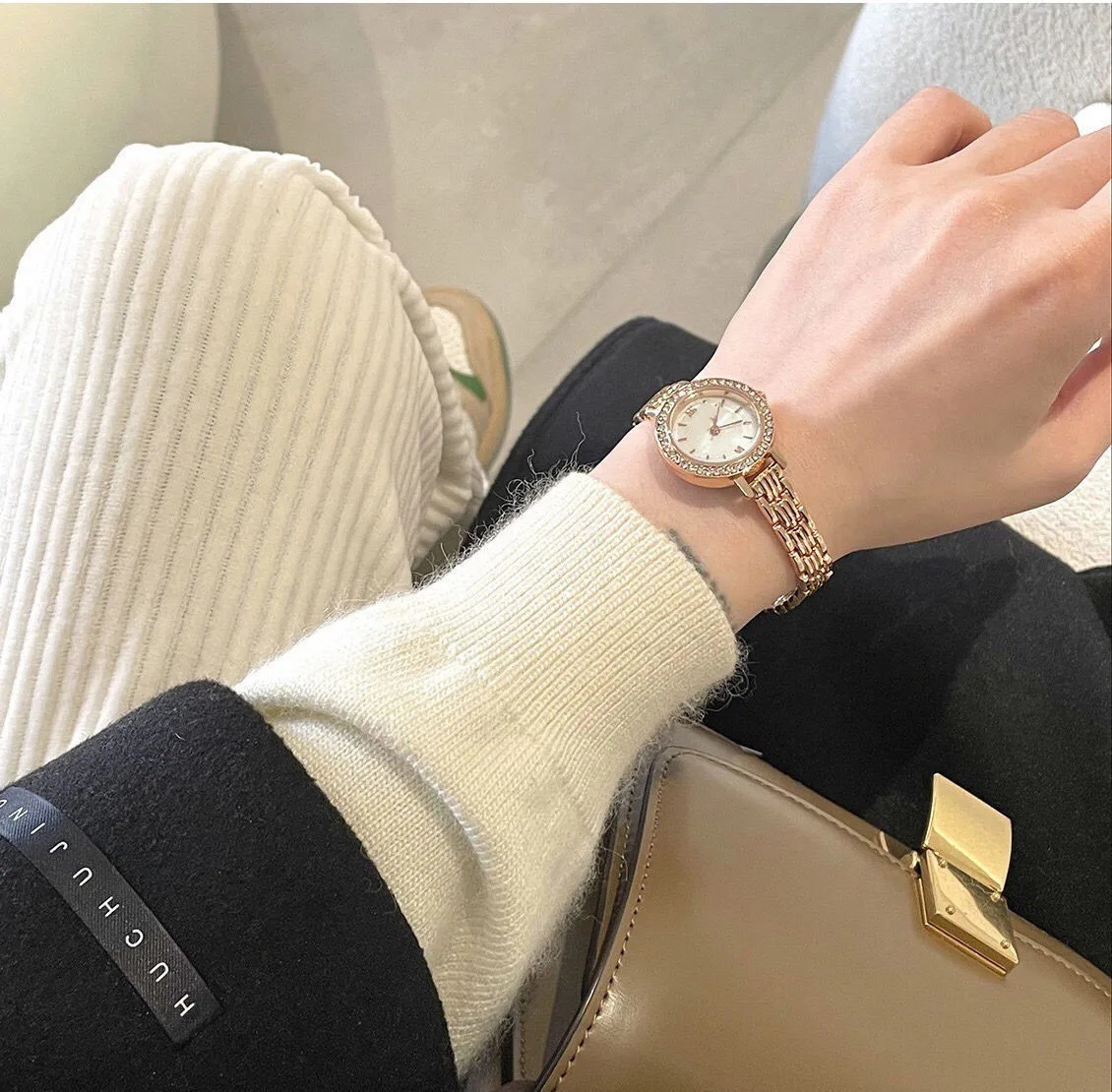 Лидер продаж роскошные женские часы из нержавеющей стали цвета розового золота