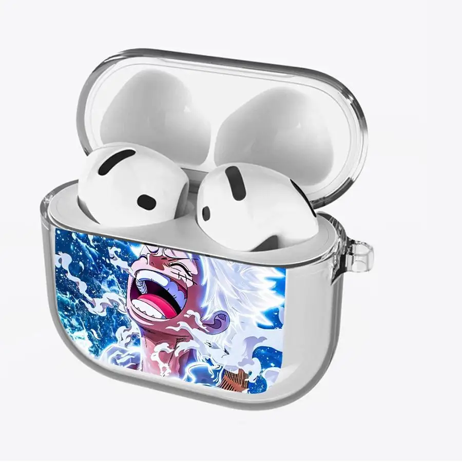 Фото Прозрачные чехлы для наушников Airpods 2 1 3 4 Pro2 Pro3 Pro One Piece Luffy Art №3