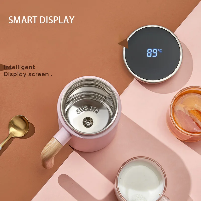 

400ml Stainless Steel Smart Mug Office Cup Household Tea Cup With Handle Women's Coffee Cup Business Gift Customization