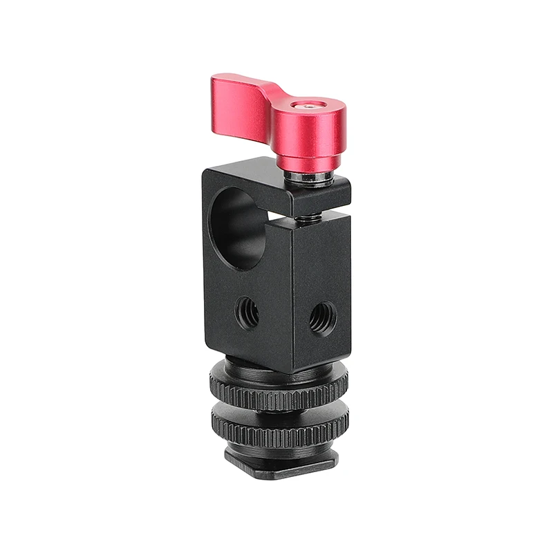 

CAMVATE Standard 15mm Single Rod Clamp With Cold / Hot Shoe Mount For Monitor /Magic Arm/ Microphone/Flash Light/LCD Supporting