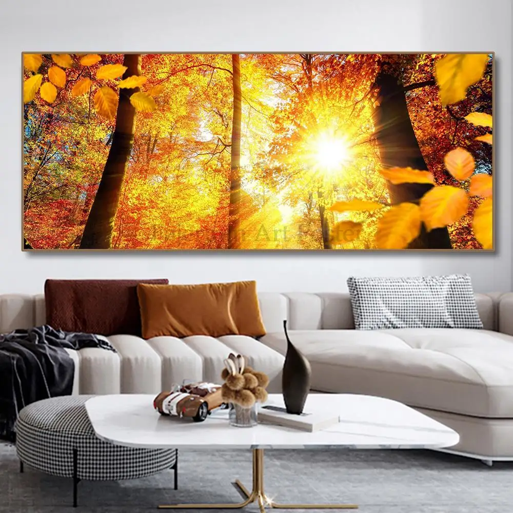 

Autumn Beautiful Landscape Wall Posters Pictures Prints Modern Nordic Aesthetic Canvas Interior Paintings Room Decoration