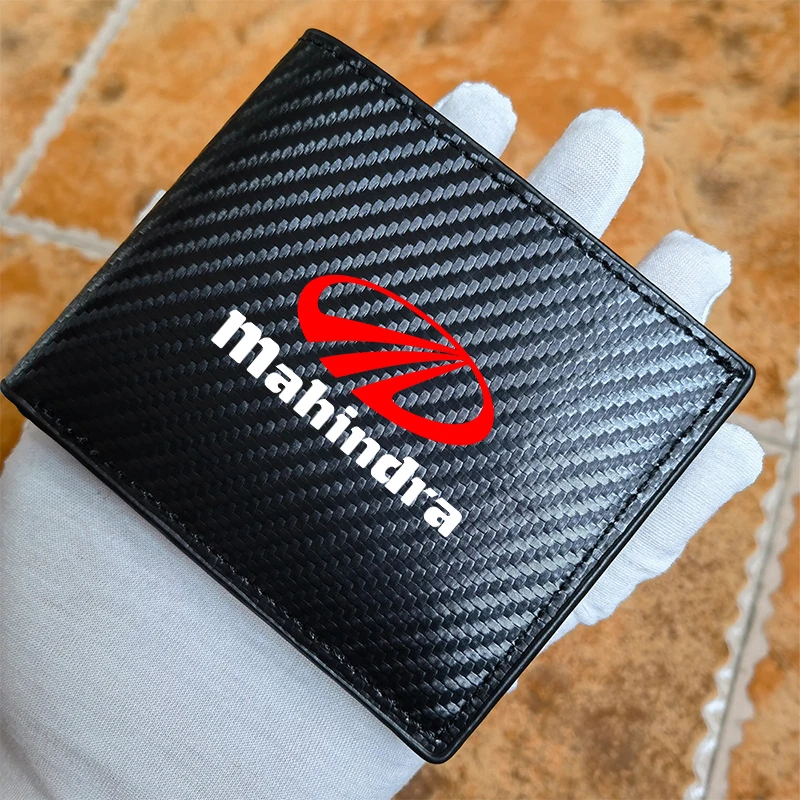 

Для Mahindra kuv100 xuv300 tuv300 mahindra pik up 4x4 автомобильный кожаный бумажник из углеродного волокна с отделением для карт аксессуары для автомобиля