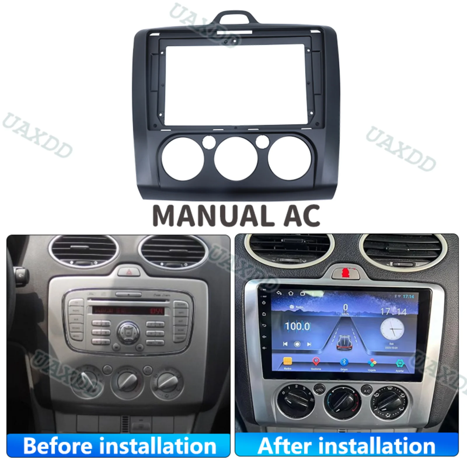 Фото Для Ford Focus 2 MK2 1999-2009 9-дюймовый автомобильный радиоприемник Fascias Android GPS MP5 Стереоплеер 2Din Головная панель Dash Frame кабель canbus box №2