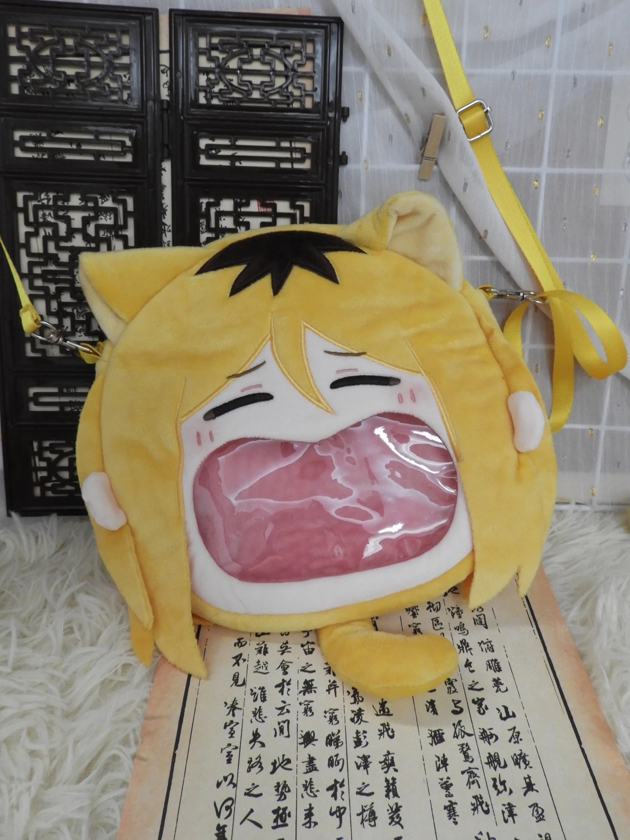 Аниме Haikyuu! Рюкзак Kozume Kenma плюшевая сумка на молнии с большим ртом прозрачная