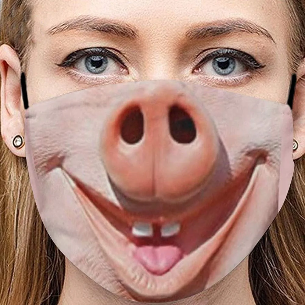 

Смешная маска на Хэллоуин для женщин и мужчин в виде смеющейся свиньи для косплея, защита лица, противотуманные пятна, 3D-печать, маска для вз...