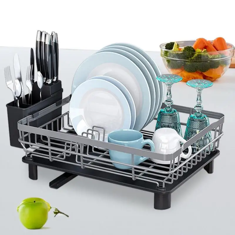 

Kitchen Dish Bowl Draining Storage Rack With Chopstick Cage Household Tableware Organizer Tray Box Basket