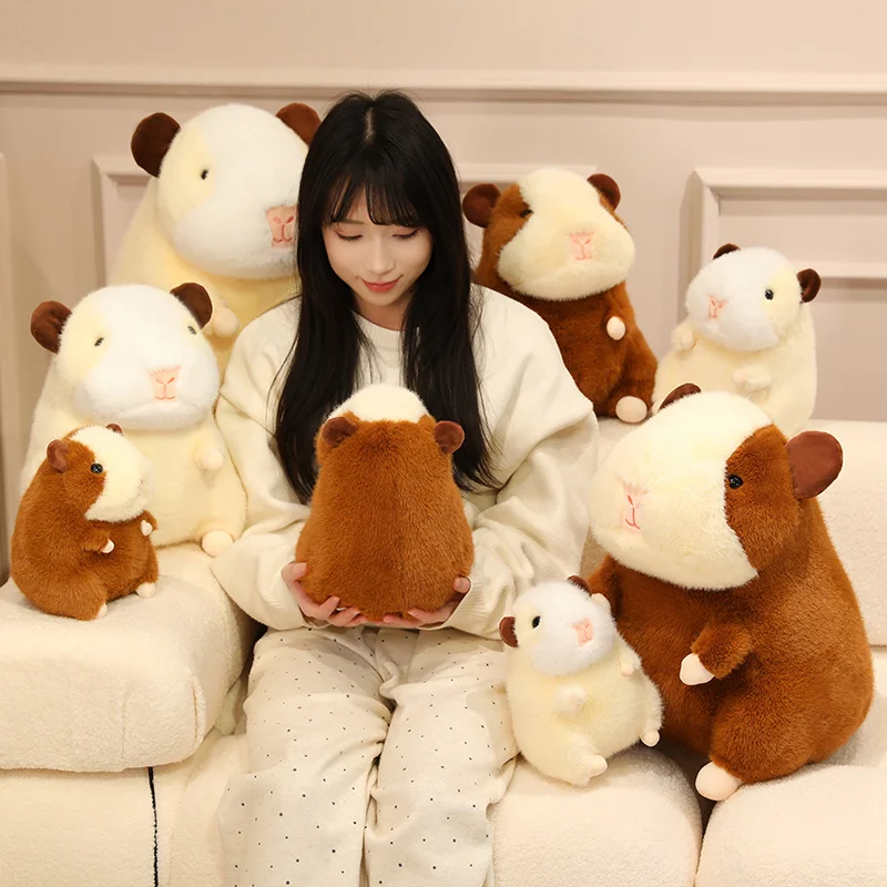 21-45 см новая коричнево-белая морская свинка плюшевая игрушка реалистичная мышь