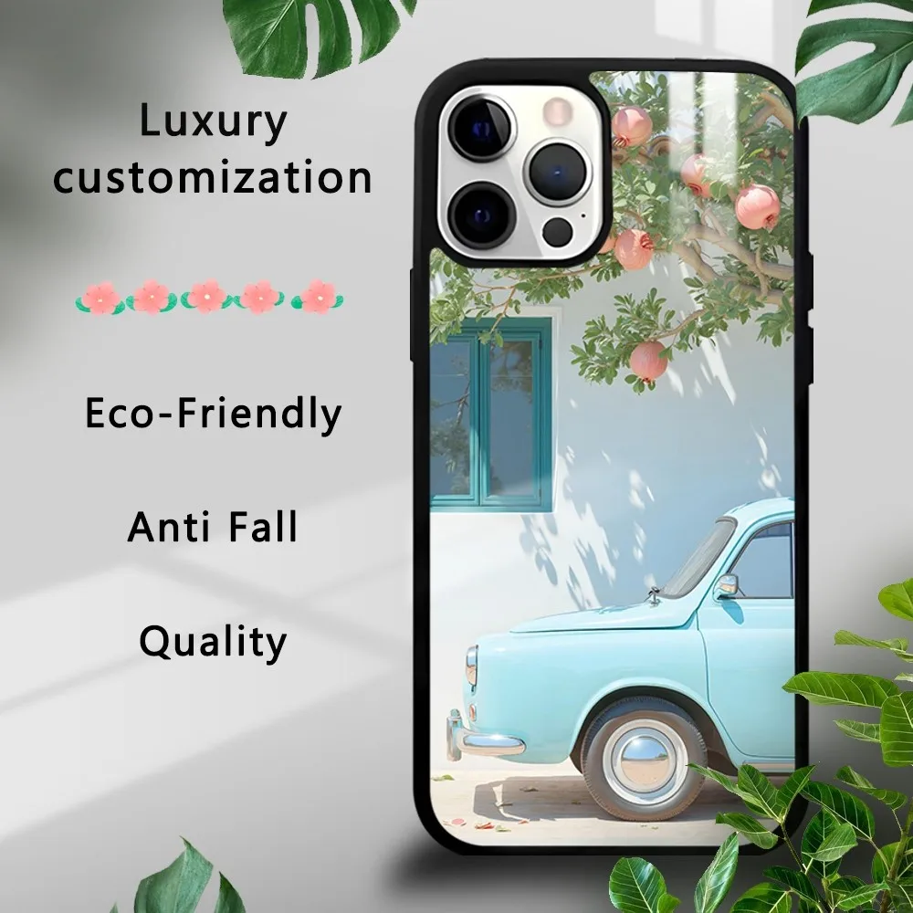 Винтажный автомобильный чехол для телефона A-AIGC iPhone 16 15 14 13 12 11 Pro Xs Max Mini Plus Celulares Hard