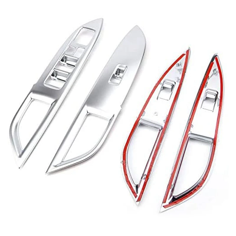 For Mitsubishi Outlander 2014 2015 2016 2017 2018 2019 Chrome Door Window Armrest Switch Button Knob Panel Cover Trim