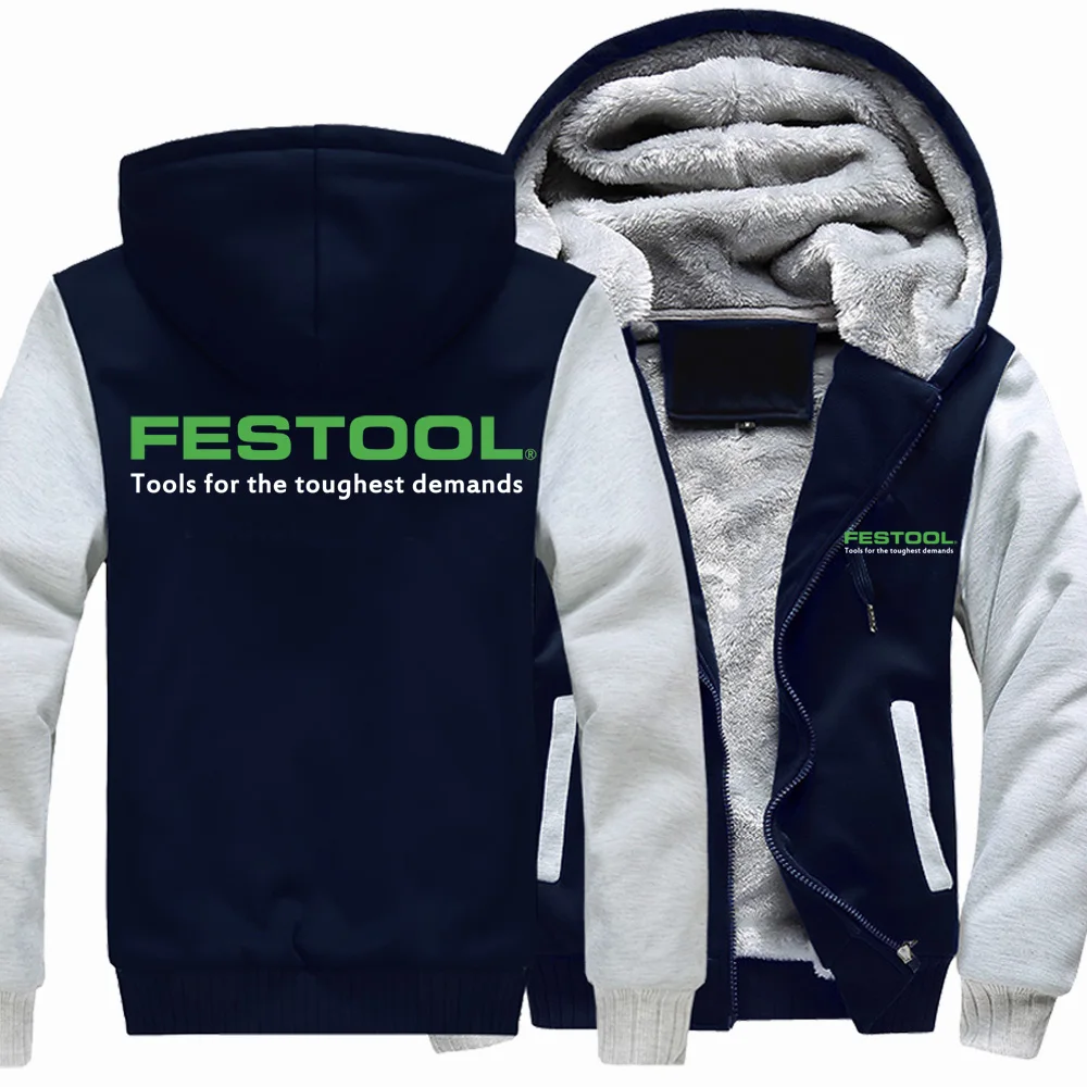 

New Winter Men’s Fashion Thicken Festool Tools Hoodie Jacket Casual Male Warm Fleeece Harajuku Hoody Coats