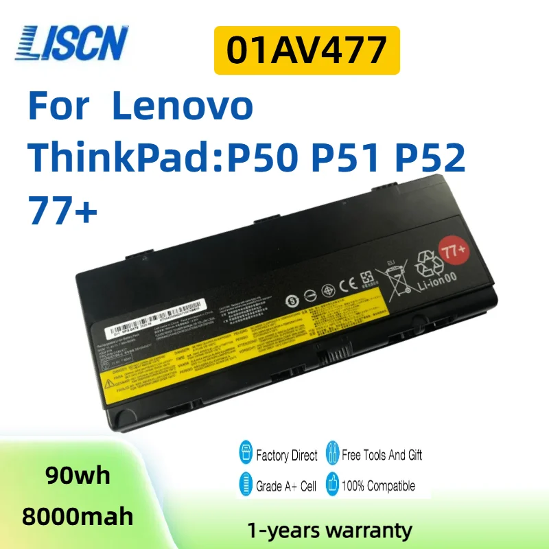 Для Lenovo Thinkpad P50 P51 P52 00NY490 00NY491 00NY492 01AV477 01AV495 SB10H45075 SB10H45077 Аккумулятор для ноутбука 11 4