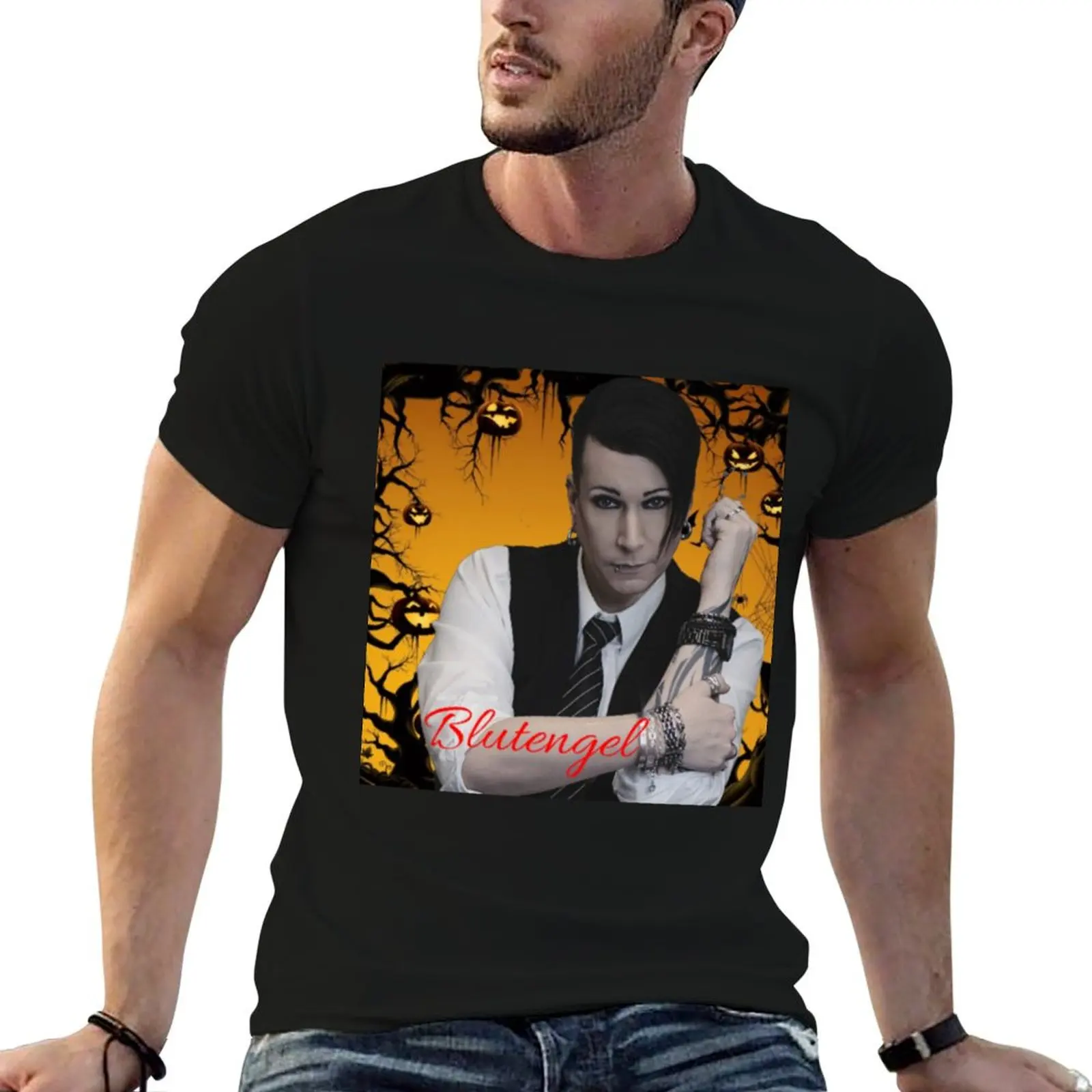 Футболка blutengel винтажные футболки с аниме-фигурками новое издание мужская