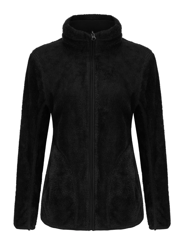 

Autumn and Winter Clothes Women Jacket Zipper Fleece and Thick Double-sided Cardigan Stand Solid Pocket Jackets for Women Coats