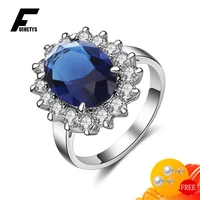 charm rings silver 925 jewelry oval shape sapphire zircon gemstone finger ring ornaments for women wedding engagement party gift