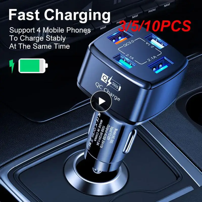 

3/5/10PCS Qc3.0 Portable Car Charger Adapter Multifunctional Car Cigar Lighter Plug Smart Charge Adapter Car Supplies Pd 20w