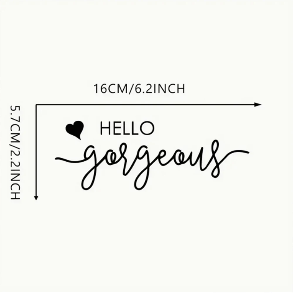 1 Шт. Креативная Виниловая Наклейка На Стену С Зеркальной Отделкой hello Для Спальни