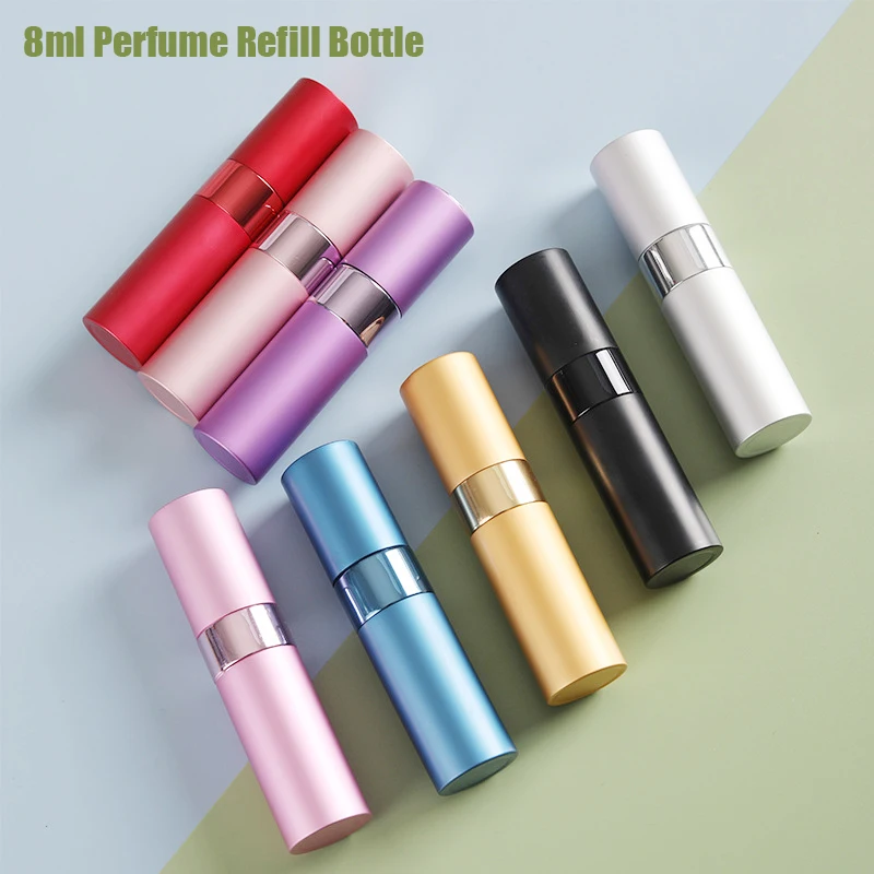 

8ml Metal Aluminum Refillable Perfume Bottle Cosmetic Spray Mini Portable Empty Refill Jar Travel Sub-bottle Liner Glass Tool